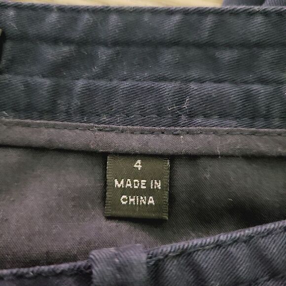 ATM Casual Pants 4 Navy Blue Poplin Pockets Skinny‎ Casual Mid-Rise Belt … - Picture 6 of 8